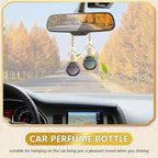 ConStore 20 Pack Black Hanging Car Air Freshener Bottle Empty Car Essential Oil Diffuser Bottles Pendant Black Glass Perfume Bottles Aromatherapy Fragrance Bottle Auto Ornaments Decor (oblate)