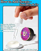 Hebrew Shin Car Vent Clip Air Freshener - Essential Oil Diffuser Refillable with 1 DIY Unscented Pads for Car Jewish Hanukkah Gifts Pink 1.57”