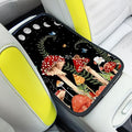 Red Mushroom Auto Center Console Pad,Soft Waterproof Car Center Console Cover Auto Armrest Seat Box Cover Protector for Most Vehicle SUV Truck Car