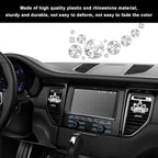 Augeny 2PCS Bling Car Air Vent Clips, Crystal Rhinestone Crown Air Freshener Outlet Diffuser Clip, Auto Air Conditioning Clip Charm for Women Girls, Interior Decor Car Accessories (White)