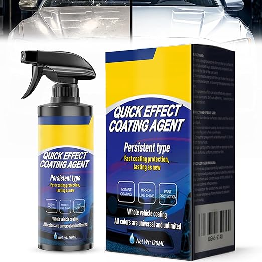 Quick Effect Coating Agent, Ceramic Coating Spray for Car Wax Polish Paint Scratch Repair Spray, Automotive Gloss & Shine Stuff Detailing Supplies, Adds Extreme Gloss, Depth, Shine & Protection-120ml
