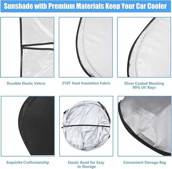 Windshield Sun Shade for 2022 2023 2024 2025 2026 Nissan Pathfinder, Foldable Front Window Sunshade, Sun Visor Block Out UV Rays & Heat, Keep Car Cool