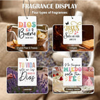 Inspirational Spanish Christian Car Air Freshener 4 Pcs, Encouragement Spanish Bible Verse Hanging Air Freshener for Cars Closet Drawer Books, Christian Religious Car Accessories for Women Kids