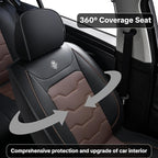 Car Seat Cover Full Set Kit, Universal Car Seat Cover for Cars, Waterproof Leather, Protect & Upgrade Car Interior, Airbag Compatible, Easy to Install & Clean, for SUV, Pickup Truck, Sedan