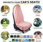 Waterproof Sweating Car Seat Cover for Post Gym Workout, Running, Swimming, Beach and Hiking, Universal Fit Non-Slip Bucket Seat Protector for Cars SUV Trucks, Machine Washable (Pink)