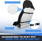 ZIMABLUE 2PC Waterproof Towel Car Seat Covers - 1kg Heavy Duty 3-Layer Microfiber Sweat Protector for Bucket Seats - Non-Slip Machine Washable Universal Fit for Gym, Yoga, Beach, Pets & Outdoors-Black