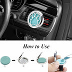 AZNECK Car Essential Oil Diffuser Vent Clips (Oil Not Included) Stainless Steel Car Diffuser Clip with 10 Felt Pads Dog Paw Car Accessories for Women Gifts