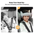 Child Car Seat Head Support - Baby Safety Car Seat Neck Relief Holder, Adjustable Head Band Strap Headrest, Baby & Kids Travel Accessories, Grey