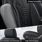 Coverado Leather Seat Covers, Car Seat Covers Full Set, Black Seat Covers for Cars, Car Seat Protector Waterproof, Car Seat Covers Front Seats and Back Universal Fit for Most Cars