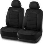 Skechers Memory Foam Car Seat Covers,Thick Cool Touch Fabric Seat Covers Front Seat Covers Airbag Compatible,Automotive Comfort Protection for Most Cars,Vans,Trucks,SUV,Black