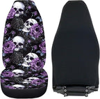 Skull Rose Car Seat Covers for Front Seat Breathable Car Seat Cover Protection Interior Accessories Easy to Install and Clean Universal for Cars Truck SUV Van