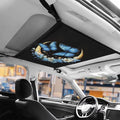 Generic Butterfly Moon Ceiling Storage Net Pocket Car Roof Interior Cargo Net with Zipper, Double-Layer Mesh Roof Organizer, Breathable Mesh Bag, SUV Sundries Storage Pouch