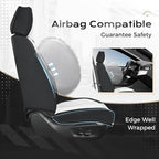 Coverado Seat Covers, Car Seat Covers Full Set, Leather Seat Covers for Cars, Car Seat Protector, Black Car Seat Covers Front Seats and Back Seats Universal Fit for Most Cars White