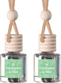 C&E Craft Co Hanging Car Air Freshener Diffuser 2 Pack, Long Lasting Fragrance Oil Car Freshener, Glass Bottle Auto Air Freshener, Made in USA (Eucalyptus & Mint)