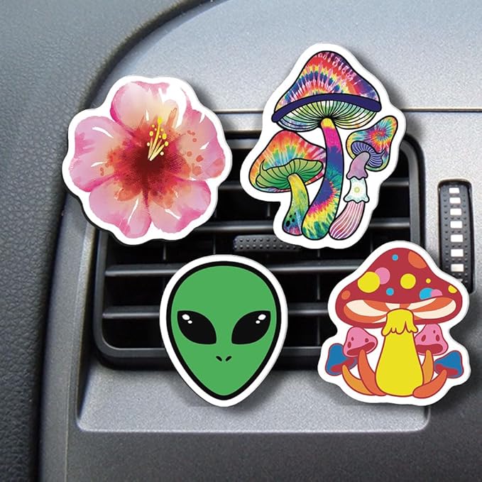 WIRESTER Set of 4 Fresh Scented Car Air Freshener Vent Clip, Decorative Accessories, Interior Decoration for Cars - Dogs, Cats, Animal