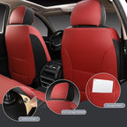 Leather Car Seat Covers,Car Seat Protector Waterproof,Seat Covers Full Set, Car Seat Protectors 5 Seats,Automotive Seat Covers Fit Most Cars Wine Red