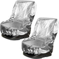 BBTO 2 Pcs Car Seat Sun Shade Covers Baby Car Seat Coolers Protector Reflective Carseat Sunshade Infant Shield Heat UV Sunlight Keep Baby Toddler Child Cool Travel Safety(Classic,Silver)