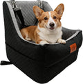 Dog Car Seat for Medium Dogs – Premium Pet Booster Seat with Two Pet Safety Belts, Detachable Washable Cover Non-Slip Base, Portable Dog Travel Seat for Road Trips & Daily Errands Up to 35lbs