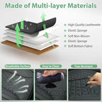 2 Pack Leather Front Car Seat Cover Bottom Only, Anti-Slip Padding Seat Cushion, Full Wrap Seat Protector with Storage Function Universal Fit for Most Cars, SUV, Pick-up Trucks (Black)