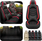 Car Seat Covers for Ford Expedition 2000-2026, Premium Nappa Leather Car Seat Cover, Stylish Sport Seat Covers， Automobile Seat Cover Sets.(Luxury 5 Seats/Black Red)