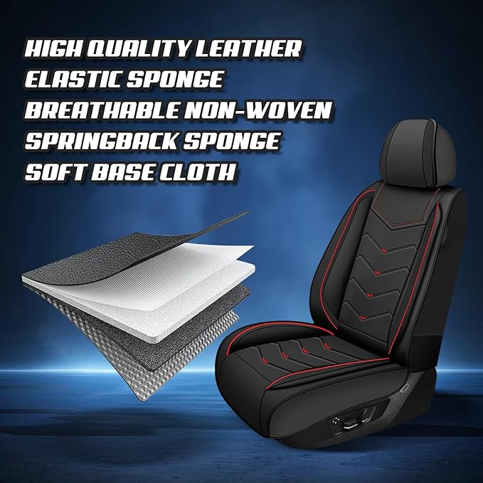 Car Seat Covers for Lexus ES 350 2007-2026, Premium Nappa Leather Car Seat Cover, Stylish Sport Seat Covers， Automobile Seat Cover Sets.(Luxury 2 Seats/Black)