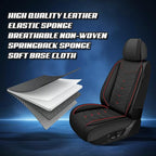 Car Seat Covers for Ford Expedition 2000-2026, Premium Nappa Leather Car Seat Cover, Stylish Sport Seat Covers， Automobile Seat Cover Sets.(Luxury 2 Seats/Black)