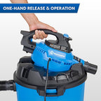 Vacmaster Blue Line 12-Gallon* 5 Peak HP† Wet/Dry Vacuum with Detachable Blower VBV1210