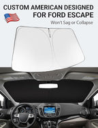 Proadsy 2026 Upgrade Windshield Sun Shade Custom Fit 2013-2019 Escape Foldable Front Sunshade Protector Sun Visor Blocks UV Rays Keep Car Cooler