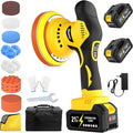 Cordless Car Buffer Polisher, 6 Inch DA Orbital Polisher kit with 2x 3.0Ah 21V Batteries, 5500 Max OPM & 8 Variable Speeds for Car Detailing, Waxing, Polishing, Scratch Removal, with 25PCS Attachments