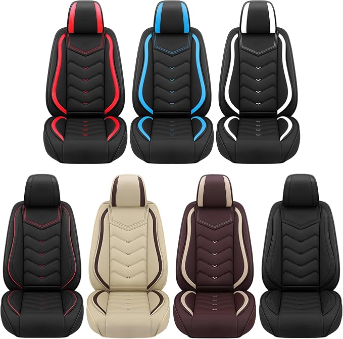 Car Seat Covers Fit for Toyota rav4 2000-2026, Stylish Sport Seat Covers, Waterproof Wear-Resistant Premium Nappa Leather Car Seat Cover.(Full Set/Black Blue)