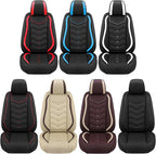 Car Seat Covers Fit for Toyota rav4 2000-2026, Stylish Sport Seat Covers, Waterproof Wear-Resistant Premium Nappa Leather Car Seat Cover.(2 Pcs Front/Black Red)