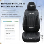 Coverado Car Seat Covers Full Set, Waterproof Nappa Leather Seat Cover for Cars, Luxury Universal Seat Cover, Front and Back Car Seat Protector Car Seat Cushion Fit for Most Cars(Black)