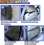 Dog Car Front Seat Cover with Side Flaps, Waterproof & Scratch Proof Car Seat Protector for Dog, Nonslip Pet Car Seat Pad with Safety Belt, Fit for Most Cars SUVs Trucks Jeeps (Black)