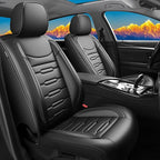 Fit Ridgeline Car Seat Covers for Honda Ridgeline 2007-2025 2026 - Upgraded Premium Waterproof & Breathable Leather, Airbag Compatible, All-Weather Seat Cushion Protector (Full Set, Black)