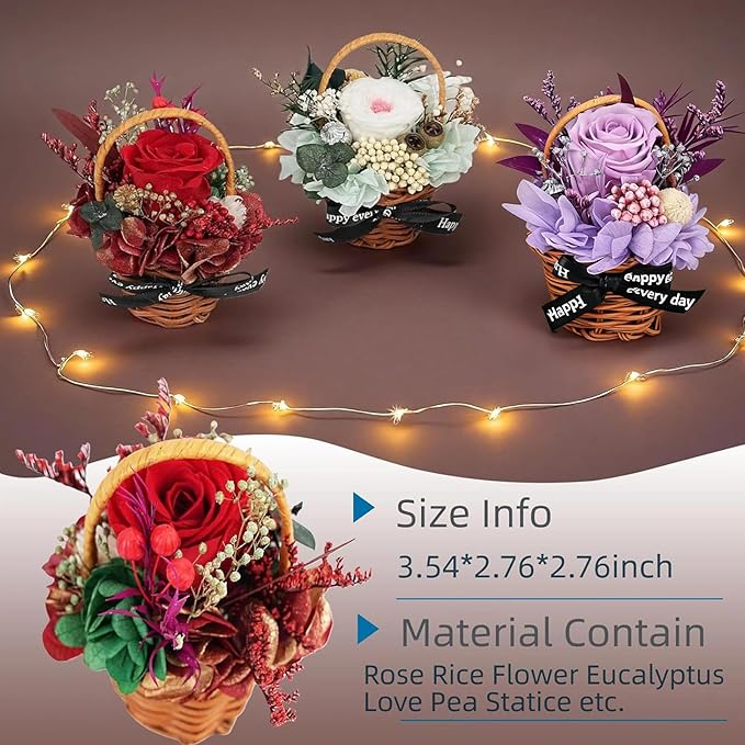 Small Bouquet Car Air Freshener Vent Clips Mini Fresh Flower Bouquet Air Conditioning Outlet Perfume Clip Decoration Essential Oil Diffuser Vent Clip Auto Interior Accessories for Car Decor