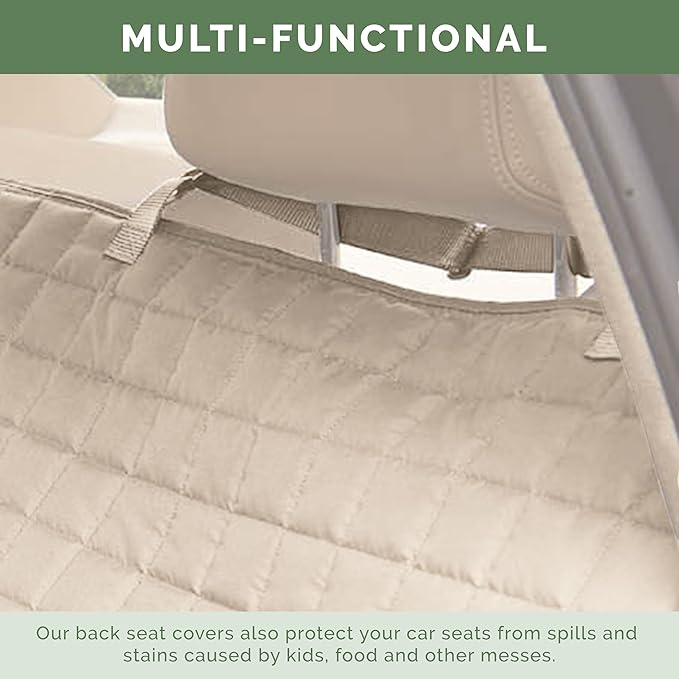 Elegant Comfort Premium Pet Car Seat Cover for Back Seat, Luxury Microfiber Car Seat Protector, Heavy Duty and Durable, Non-Slip and Waterproof Car Seat Cover for Trucks, Cars, and SUVs, Cream