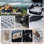 Coverado Tesla Model Y Air Mattress, One Click Self Inflating Tesla Y Sleeping Pad, Wireless Pump & Light Function, 4.5" Thick Comfort Flocking Model Y Air Bed, Tesla Model Y Mattress Fit 2020-2026