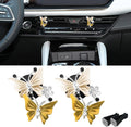 2PCS Car Air Fresheners Vent Clips, Butterfly Car Accessories, Sparkly Bling Dual Butterfly Auto Air Vent Clips, Automotive Cute Air Conditioning Outlet Decoration Universal for Women Girl