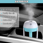 Car Humidifier, Portable Mini Aromatherapy Essential Oil Diffuser, 180-Degree Rotation Cool Mist Humidifier, Vehicle Air Freshener Diffuser with 12V Charging Port for Home Office (Blue)