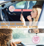 Pink Christian Car Air Freshener Hanging 2Pcs, Bible Verse Religious Car Accessories Interior, Jesus Love You Bows Coquette Cars Rear View Mirror Church Gifts for Women Girls (Black I)