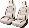 Car Seat Covers Compatible with Toyota Camry 2012-2026 Durable Waterproof Automotive Seat Covers Stretchable, Airbag Compatibility, Premium Nappa Leather(Beige Brown, 2 Pcs Front with Pillow)