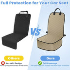 Dog Car Seat Covers, Waterproof Front Seat Cover for Dogs, Scratch-Proof, Nonslip Pet Passenger Seat Cover Protector, Universal Fit for Cars Trucks SUVs, Standard Size, Khaki