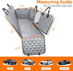 PETICON Dog Car Seat Cover with Mesh Window, 100% Waterproof Pet Seat Cover for Back Seat, Scratchproof Dog Hammock for Cars, Trucks, SUVs, Jeeps (Gray)
