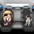 Car Seat Protector with Thickest Padding,Waterproof 600D Fabric Child Baby Seat Protector with Storage Pockets,Non-Slip Pets Cover Leather Reinforced Vehicle Seat 2 Pack