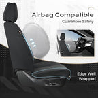 Coverado Car Seat Cover, Cover for Cars Full Seat, Premium Leather, Universal Fit Waterproof Seat Protectors, Car Seat Cushion Non-Slip for Most Cars-Black