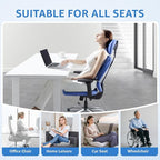 Sytopia Extra Large Office Chair Cushion, 19" x 17" Ergonomic Memory Foam Seat Cushion, Pressure Relief for Tailbone Pain, Sciatica & Hip Pain, Booster Pad for Sitting & Driving, Gray