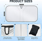 SINGARO Universal 300T Car Windshield Sun Shade, Foldable Reflective for Windshield & Window Shades with Overlapping Design, Car Interior Accessories (64.5" L x 33" W)