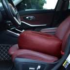 YOUFI Super Thicken Leather Car Seat Cushion for Adults - Portable Angle Lift Seat Pad with Breathable Cover, Handle, and Buckle - Ideal for Trucks, SUVs, and Office Chairs (Red)