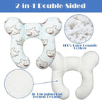 Baby Head Support Pillow for Newborn Toddler, Baby Neck Pillow Upgraded Comfortable Sleep Cushion for Car Plane Stroller Pushchair - Shark A