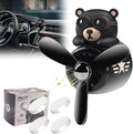 Car Air Freshener Cute Cartoon Bear Pilot Car Diffuser Rotating Propeller Automotive Air Outlet Fan Creative Car Perfume Decoration Cool Car Accessories Comes with 4 Fragrant Tablets